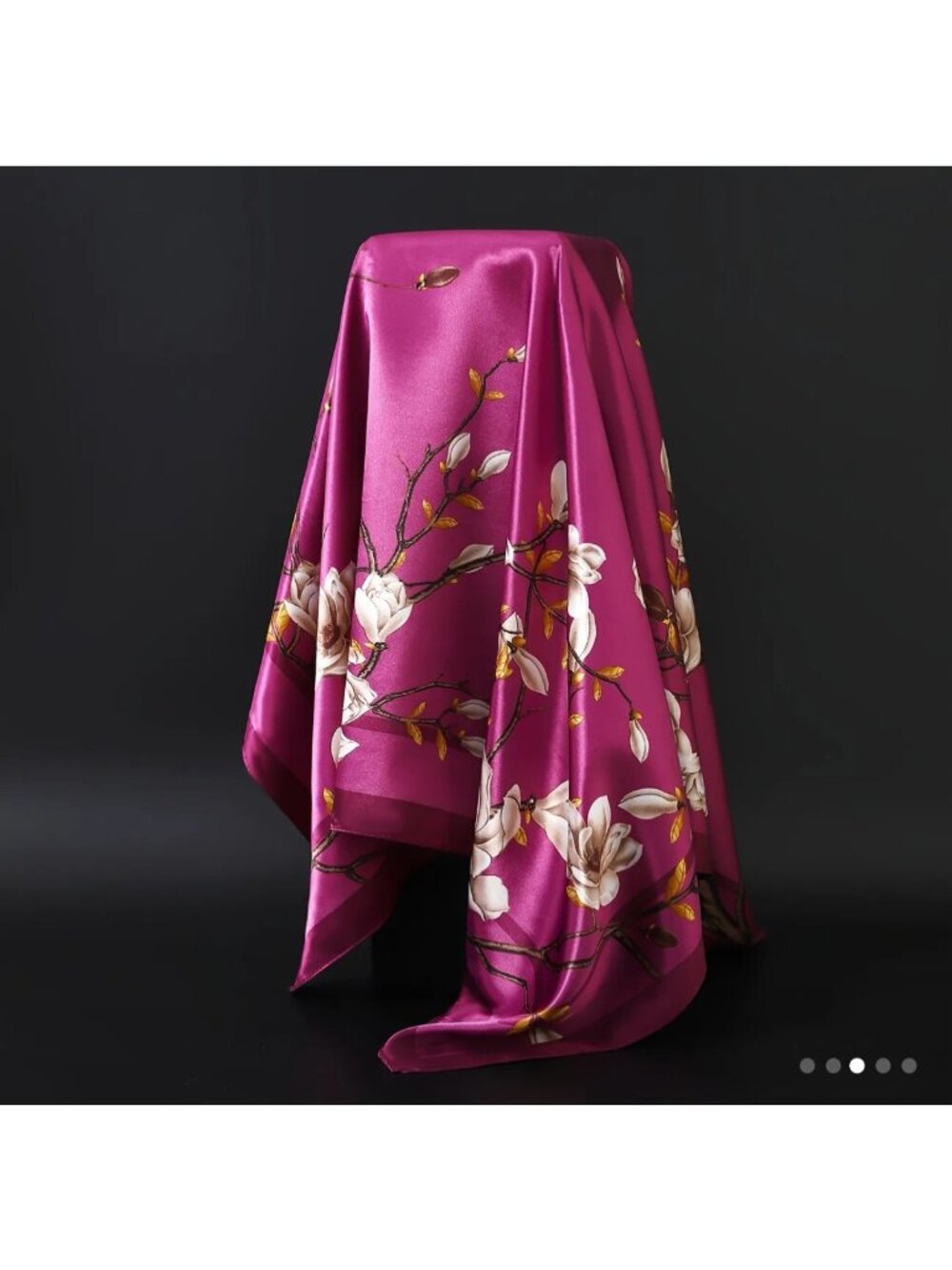Luxury 35.43"x35.43" Square Scarf With Floral Print - Lightweight & Versatile Fo